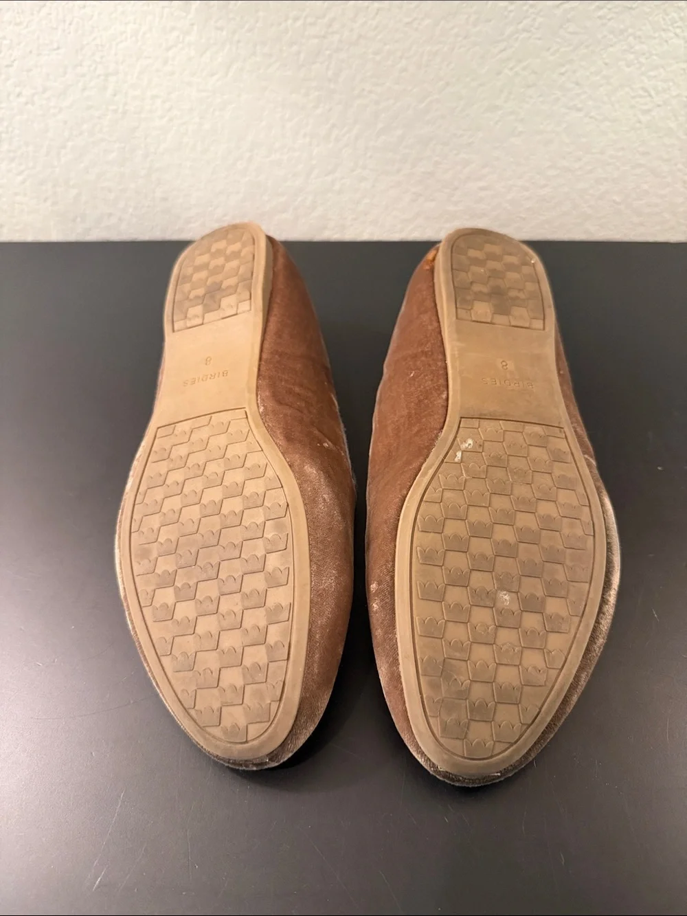 Birdies Women’s Velvet Slip-On Loafers in Taupe Brown